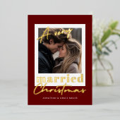 Een zeer getrouwde kerst moderne foto folie feestdagenkaart (Staand Voorkant)