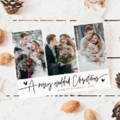 Een zeer getrouwde kerst Pas getrouwd foto wit Feestdagenkaart