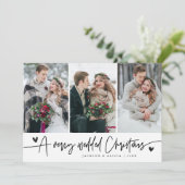 Een zeer getrouwde kerst Pas getrouwd foto wit Feestdagenkaart (Staand voorkant)