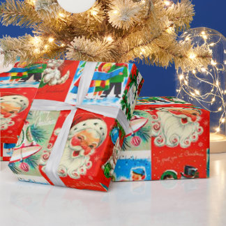 Een zeer gevlekt kerstpapier cadeaupapier