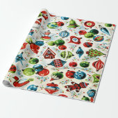 Een zeer gevlekt kerstpapier cadeaupapier (Uitgerold)