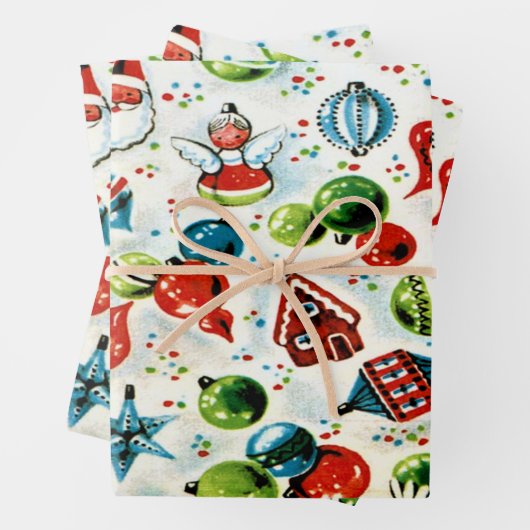 Een zeer gevlekte kerstinpakken inpakpapier vel (In situ)