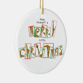 Een zeer Giraffe Kerstmis - letters Keramisch Ornament (Rechts)