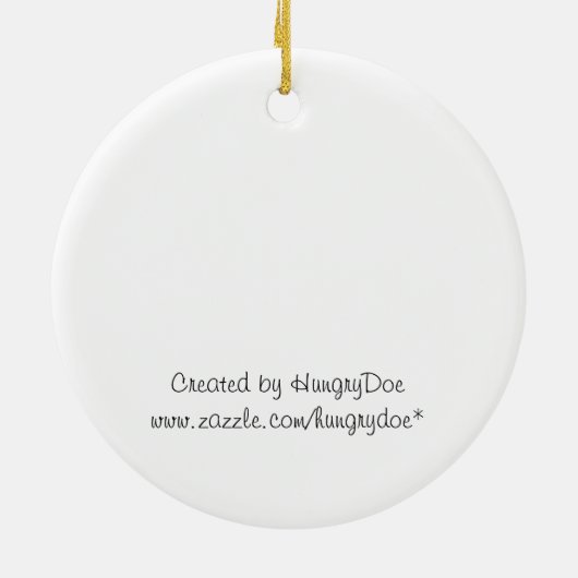 Een zeer Giraffe Kerstmis - letters Keramisch Ornament (Achterkant)