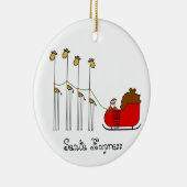Een zeer Giraffe Kerstmis - Santa Express Keramisch Ornament (Rechts)