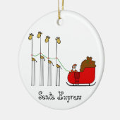 Een zeer Giraffe Kerstmis - Santa Express Keramisch Ornament (Links)