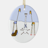 Een zeer Giraffe Kerstmis - Snowman Keramisch Ornament (Rechts)