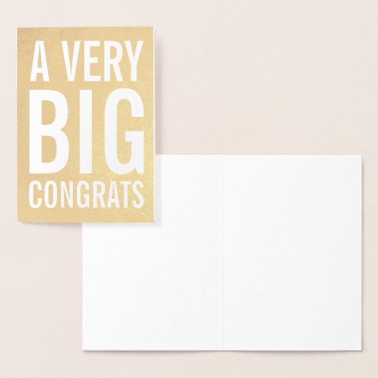 Een zeer grote Congrats Gold Foil Kaart (Display)