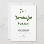 Een zeer grote dank aan Kantoor voor het groene Bedankkaart (Achterkant)