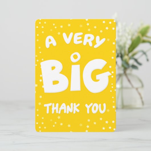 Een zeer grote dank van mij bedankkaart (Staand voorkant)