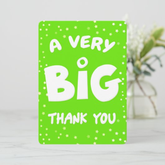 Een zeer grote dank van mij bedankkaart (Staand voorkant)