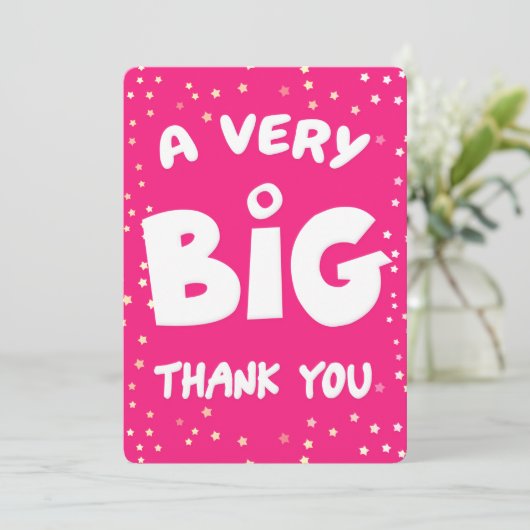 Een zeer grote dank van mij bedankkaart (Staand voorkant)