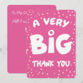 Een zeer grote dank van mij bedankkaart (Voorkant / Achterkant)