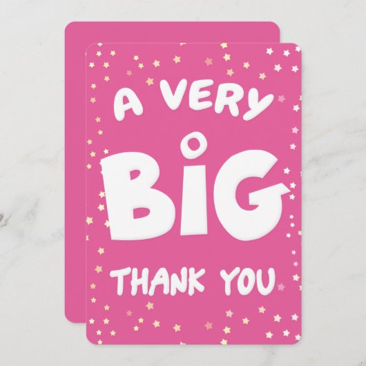 Een zeer grote dank van mij bedankkaart (Voorkant / Achterkant)