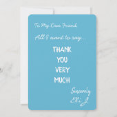Een zeer grote dank van mij bedankkaart (Achterkant)