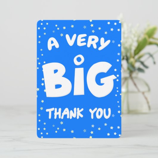 Een zeer grote dank van mij bedankkaart (Staand voorkant)