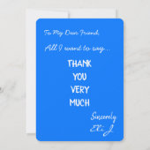 Een zeer grote dank van mij bedankkaart (Achterkant)