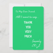 Een zeer grote dank van mij bedankkaart (Achterkant)