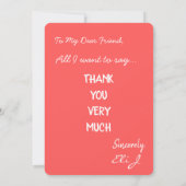Een zeer grote dank van mij bedankkaart (Achterkant)