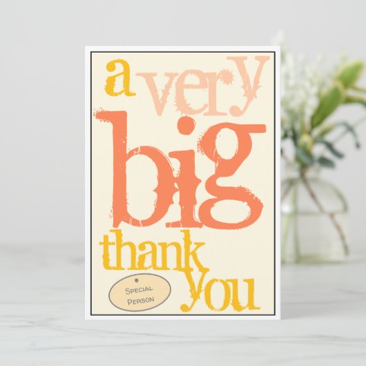 Een zeer grote dank voor uw speciale waardering vo bedankkaart (Staand voorkant)