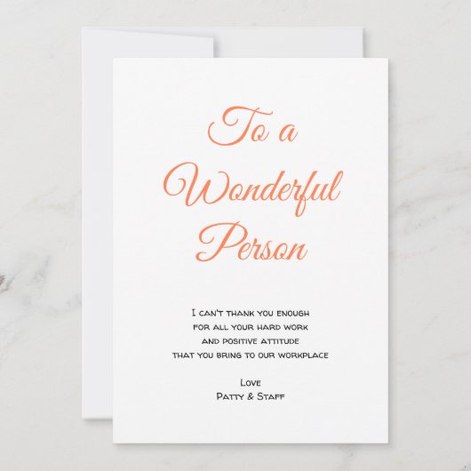 Een zeer grote dank voor uw speciale waardering vo bedankkaart (Achterkant)