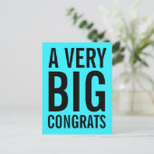 Een zeer grote felicitatie voor Turquoise Blue Car Briefkaart (Staand voorkant)