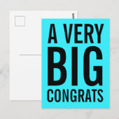 Een zeer grote felicitatie voor Turquoise Blue Car Briefkaart (Voorkant / Achterkant)