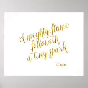 Een zeer grote vlam in de voordracht van Faux Gold Poster
