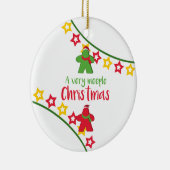 Een zeer handige kerstkaart gamer keramisch ornament (Rechts)