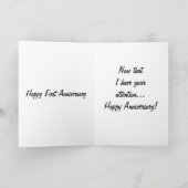 EEN ZEER HILLARIEUZE HAPPY 1ste JUBILEUM GREETING Kaart (Binnen)