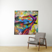 Een zeer kleurrijk paard wandkleed (In Situ (horizontaal))