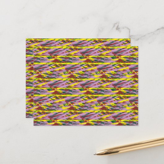 Een zeer kleurrijk patroon met veel verschillende  briefkaart (Voorkant / Achterkant in situ)