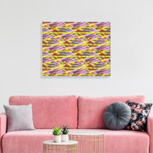 Een zeer kleurrijk patroon met veel verschillende  canvas afdruk