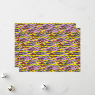 Een zeer kleurrijk patroon met veel verschillende  feestdagenkaart