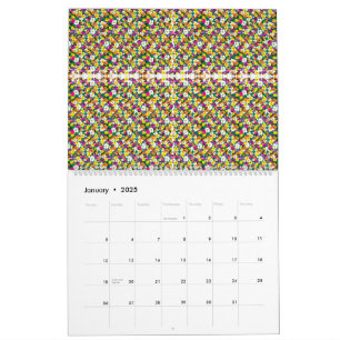 Een zeer kleurrijk patroon met veel verschillende  kalender