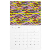 Een zeer kleurrijk patroon met veel verschillende  kalender (Jan 2026)