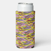 Een zeer kleurrijk patroon met veel verschillende  seltzer blikjeskoeler (Seltzer Achterkant)