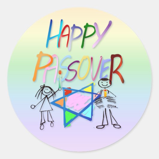 Een zeer kleurrijke Pesach Stickers (Voorkant)