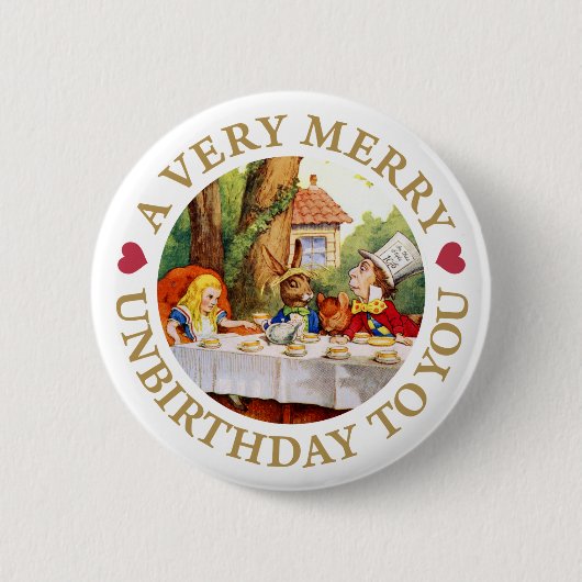 EEN ZEER MERRY UNBIRTHDAY VOOR U! RONDE BUTTON 5,7 CM (Voorkant)