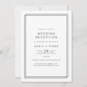 Een zeer moderne minimalistische bruiloft receptie kaart (Voorkant)