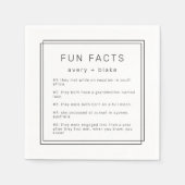 Een zeer moderne minimalistische fun fact wedding servet (Voorkant)