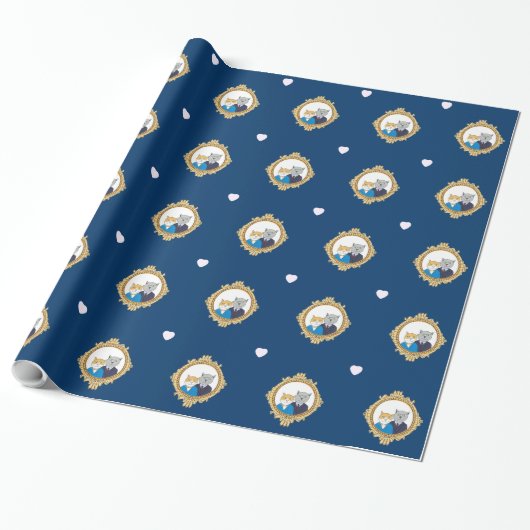 Een zeer mooi Kat met een paar kattendeksels, omsl Cadeaupapier (Uitgerold)