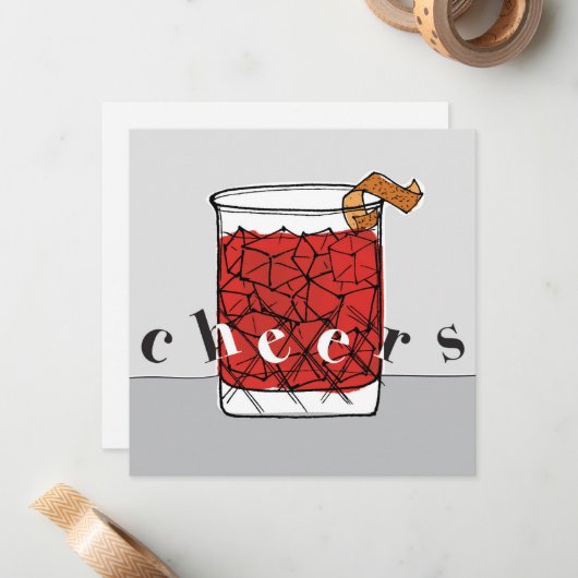 Een zeer negroni Kerstmis Notitiekaartje (Voorkant / Achterkant in situ)