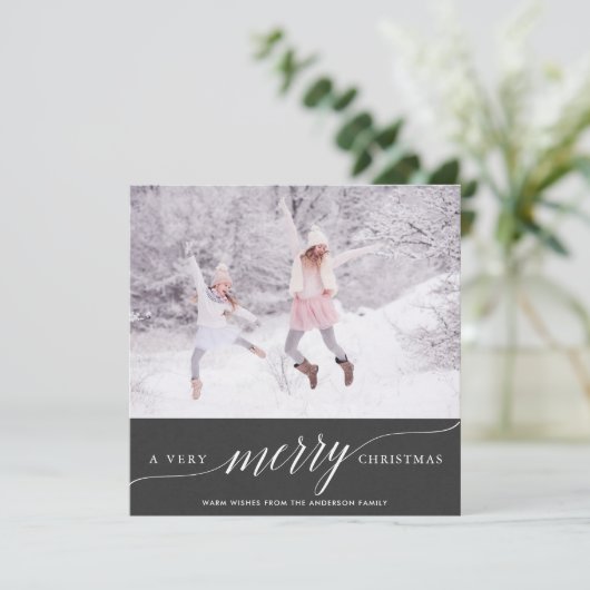 Een zeer prettige kerstfeestelijke fotokaart | Vie Feestdagenkaart (Staand voorkant)