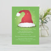 Een zeer prettige uitnodiging voor Santa Hat (Staand voorkant)