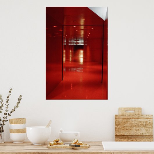 Een zeer rode Hallway Poster (Keuken)