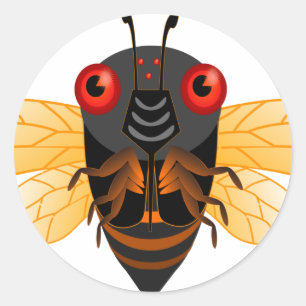 Een zeer schattige 17 jaar cicada ronde sticker