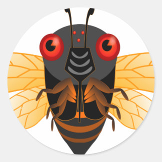Een zeer schattige 17 jaar cicada ronde sticker