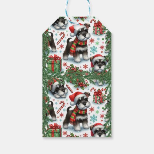 Een zeer Schnauzer Kerstmis Cadeaulabel (Achterkant)
