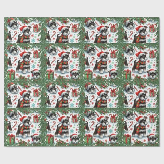 Een zeer Schnauzer Kerstmis Cadeaupapier (Vlak)